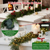 9 FT pre-lit artificial cypress Christmas garland with 50 warm white LED lights, ideal for festive decoration.