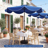 9 FT Scalloped Solar Patio Umbrella Market Table Umbrella with 24 LED Lights-Navy - Gallery View 1 of 10
