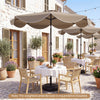 9 FT Scalloped Solar Patio Umbrella Market Table Umbrella with 24 LED Lights-Tan - Gallery View 1 of 11
