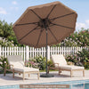 9 FT Solar LED Patio Umbrella Push-Button Tilt and Crank 24 LED Lights and 8 Ribs-Brown - Gallery View 1 of 12