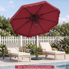 9 FT Solar LED Patio Umbrella Push-Button Tilt and Crank 24 LED Lights and 8 Ribs-Red - Gallery View 1 of 12