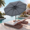 9 Feet Patio Umbrella with Push Button Tilt and Crank-Gray - Gallery View 1 of 12