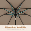 Heavy-duty metal ribs of the 9 feet patio umbrella provide reliable support, ensuring durability and stability for.