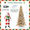 9 ft pre-lit artificial Christmas tree with 500 warm white LED lights, snow-flocked tips, and included cotton tree.