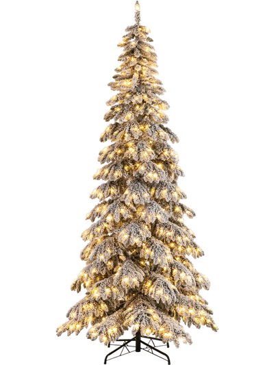 Costway 9' Pre-Lit Artificial Christmas Tree Hinged Quick Power Connectors 23173016 New