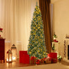 9 FT pre-lit artificial Christmas tree with 1298 snowy branch tips and 500 LED lights, perfect for festive home decor.