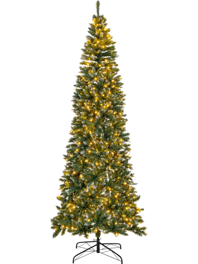 Costway 9' Pre-Lit Artificial Christmas Tree Snowy 1298 Tips 68457139 New
