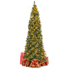 9 FT pre-lit artificial Christmas tree with 1298 snowy branch tips and 500 LED lights, perfect for festive holiday.
