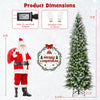 9-foot pre-lit artificial Christmas tree dimensions with a UL-certified adapter and included gloves for easy setup.