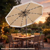 9 Feet Solar Patio Umbrella with 24 LED Lights for Yard-Beige - Gallery View 1 of 10