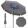 9 Feet Solar Patio Umbrella with Color-Changing LED Lights-Gray - Gallery View 1 of 1