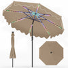 9 Feet Solar Patio Umbrella with Color-Changing LED Lights-Brown - Gallery View 1 of 1