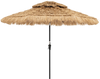 9 Feet Solar Powered Thatched Tiki Patio Umbrella with Led Lights.