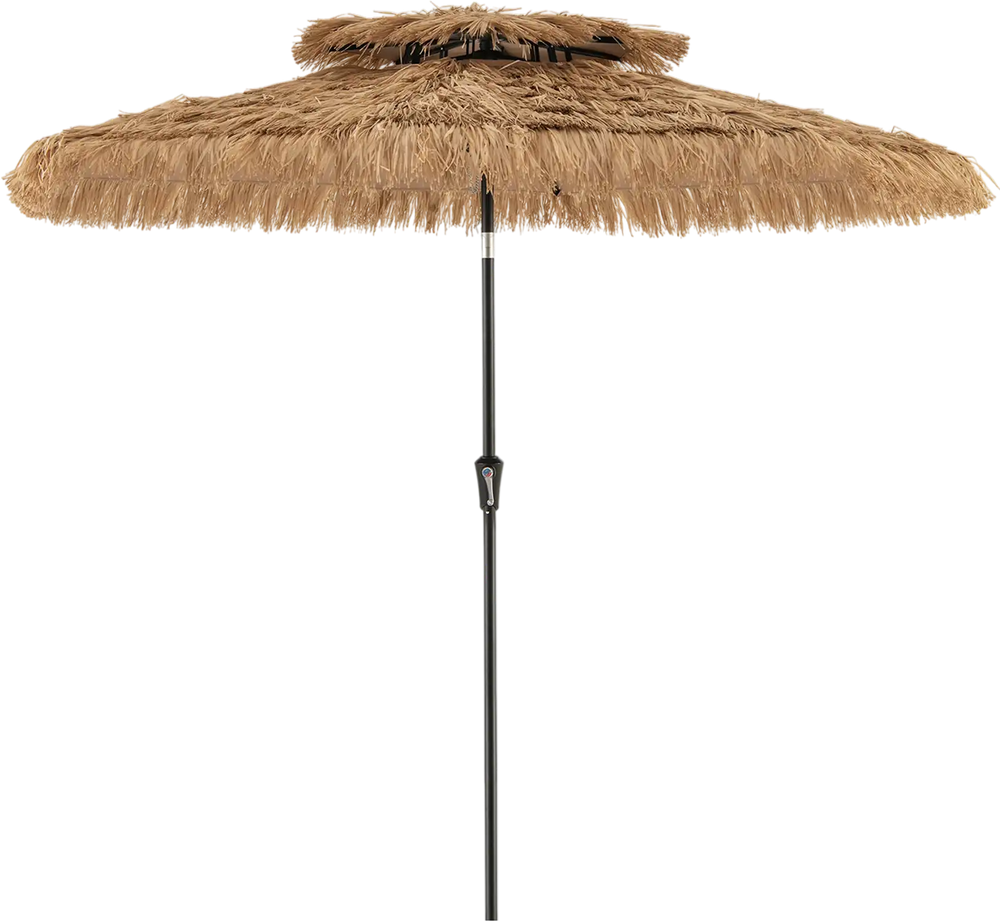 9 Feet Thatched Tiki Umbrella with 8 Ribs