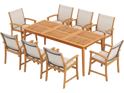 Costway 9-Piece Acacia Wood Outdoor Patio Dining Set 80