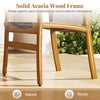 Sturdy acacia wood frame detail of a chair from the 9-piece outdoor patio dining set, ideal for garden or backyard use.