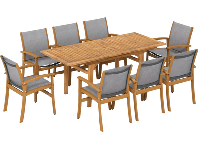 Costway 9-Piece Outdoor Acacia Wood Patio Dining Set for 6-8 68872462 New