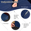 Close-up of the removable and washable cushion cover with zipper on the navy 9-piece outdoor PE rattan wicker sofa set.