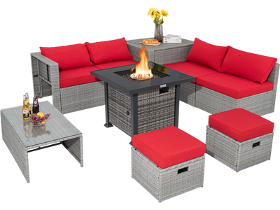 Costway 9-Piece Outdoor Patio Furniture Set w/ 32