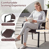 Stackable chair with ergonomic backrest and wide seating area, made of breathable mesh fabric for outdoor patio use.
