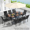 9 Pieces Patio Dining Set for 8 Stackable Chairs and Outdoor Rectangular Table-Black - Gallery View 1 of 11