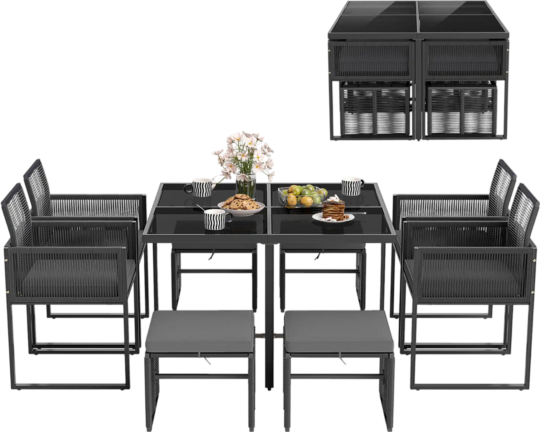 Costway 9-Piece Patio Dining Set with Cushions Yard Garden 963154278 New