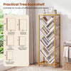9-tier freestanding bookshelf in white with a metal frame, ideal for various book sizes in living room or office.