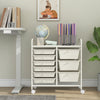 9-Drawer Rolling Storage Cart with Colorful Drawers and Metal Frame-White - Gallery View 1 of 10
