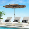 9 ft Outdoor Market Patio Table Umbrella Push Button Tilt Crank Lift-Tan - Gallery View 1 of 8