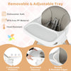 Removable and adjustable tray of the 9-in-1 convertible high chair, made of BPA-free PP material for easy cleaning.