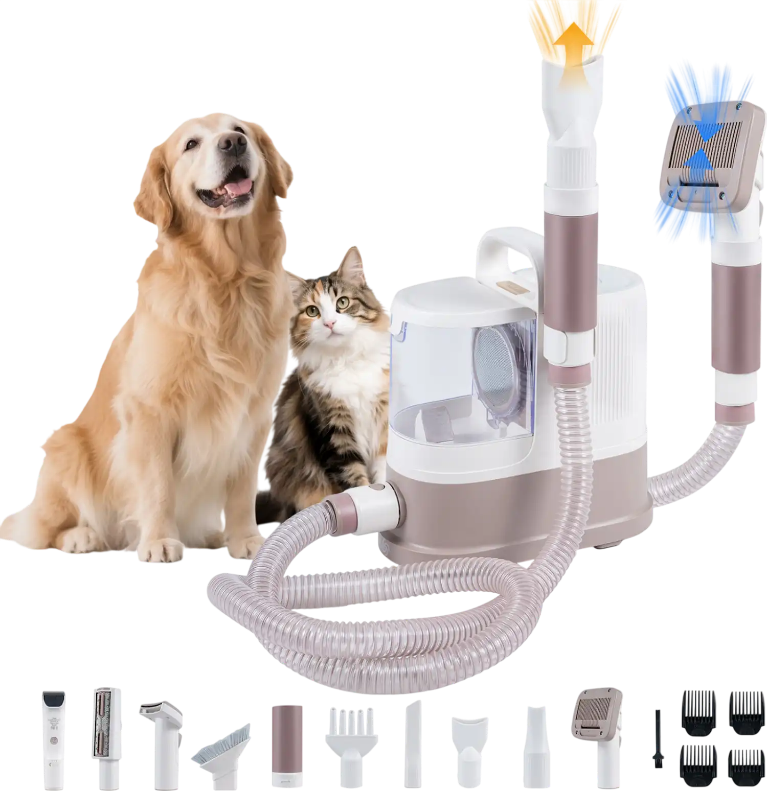 Costway 9-in-1 Dog Grooming Vacuum Kit w/ Clippers 70063386 New