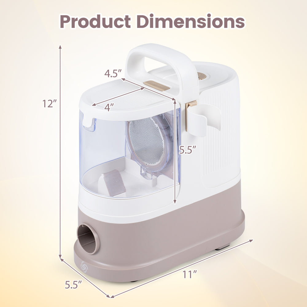 9-in-1 dog grooming vacuum kit with dimensions 12" x 4.5" x 5.5" for efficient pet hair removal and home cleaning.