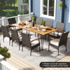 9-piece outdoor patio dining set featuring an acacia wood table and 8 cushioned armchairs, perfect for outdoor.