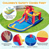 9-in-1 inflatable bounce castle with water slide, splash pool, and safety handrails for fun outdoor play.
