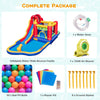 9-in-1 inflatable bounce castle with water slide, splash pool, and 50 colorful ball pit balls for outdoor fun.