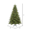 Vickerman King Spruce Artificial Christmas Tree 7.5' x 56" Multi-Colored LED Lights New