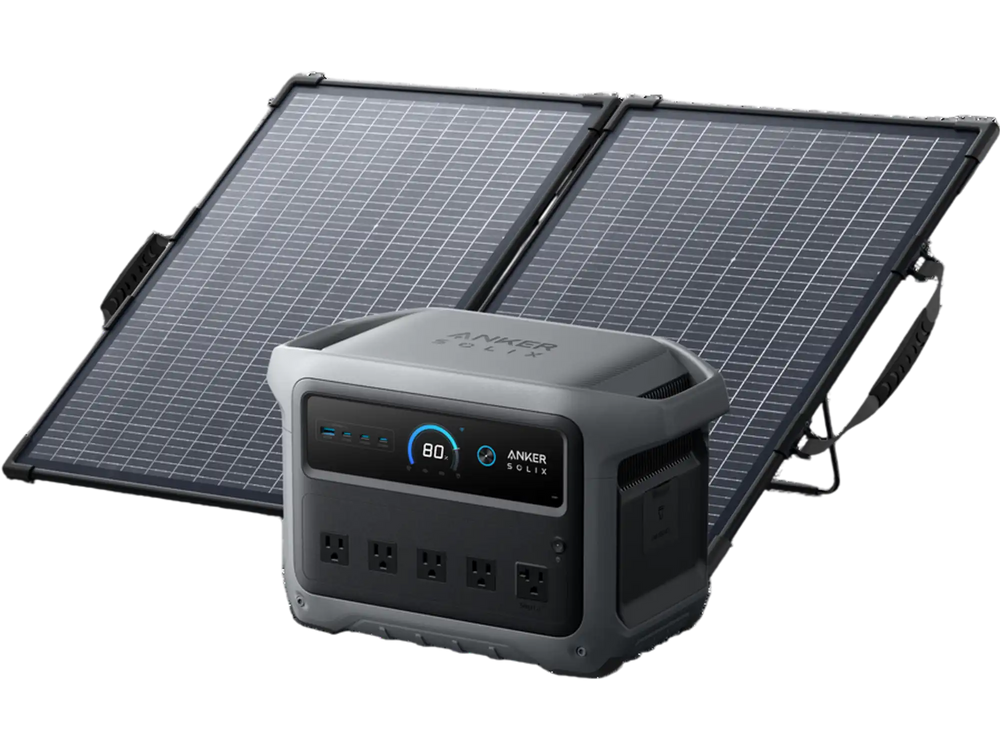 Anker SOLIX C1000 Gen 2 Portable Power Station with 100W Bifacial Solar Panel