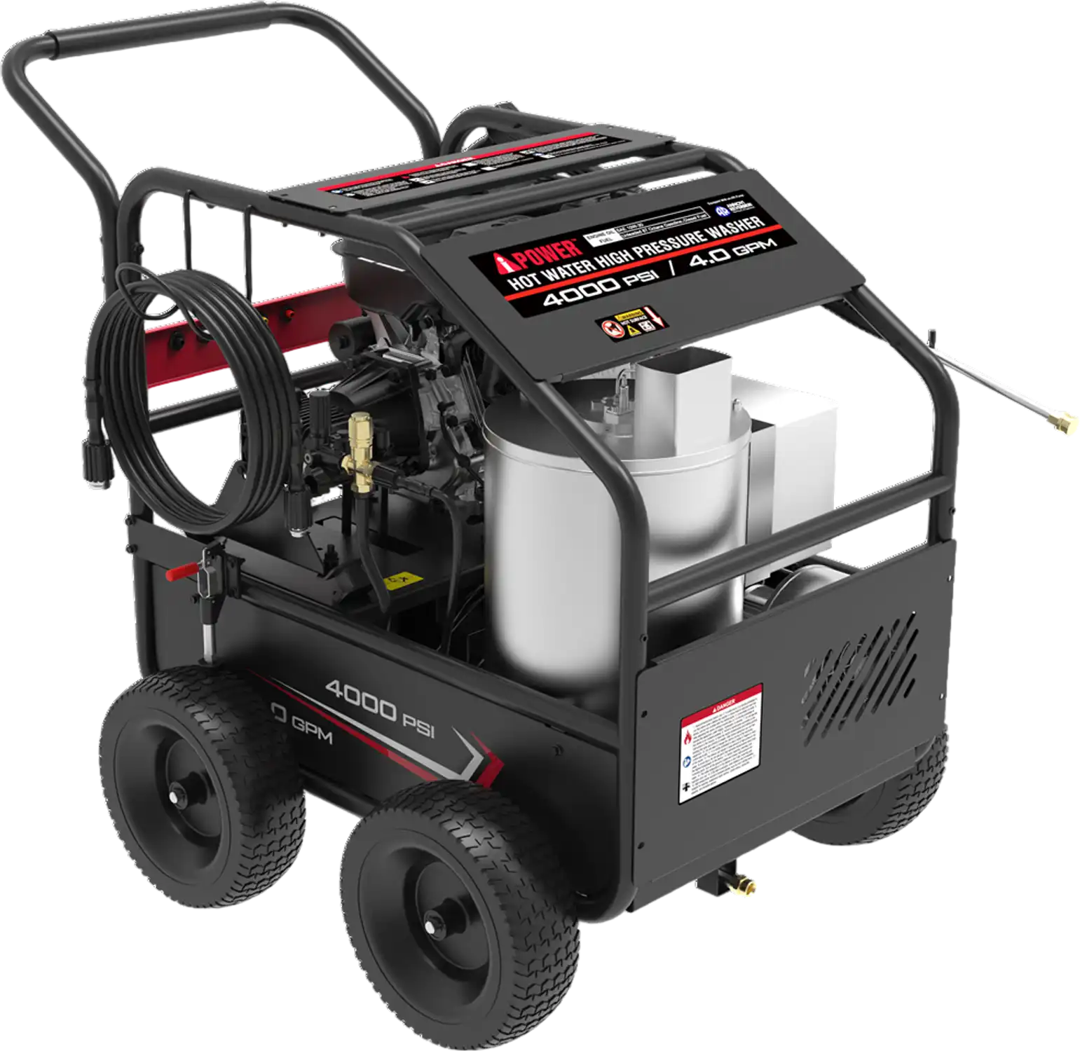 A-iPower A4000 Gas Pressure Washer Hot Water 4000 PSI 4 GPM Diesel Heater New