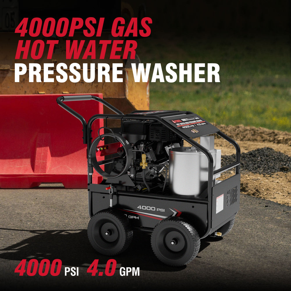 AiPower Gas Hot Water Pressure Washer 4000 PSI 4.0 GPM with Diesel Heater EPA Certified, A4000