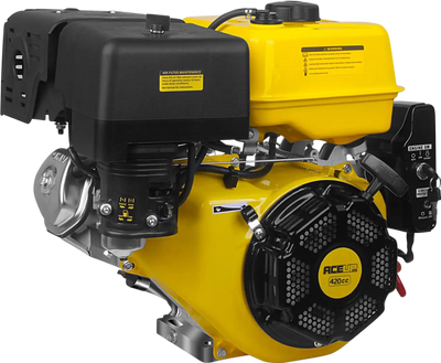 Aceup Energy 15HP 420cc Gas Engine Horizontal Shaft, 4 Stroke OHV Gas Motor with Electric Start, Shaft 1