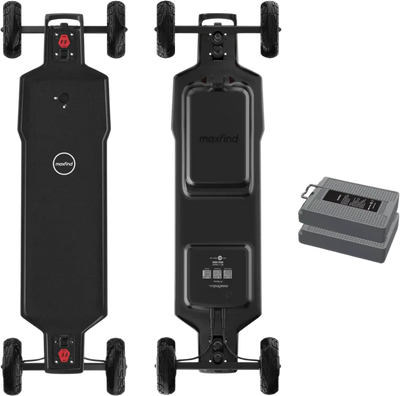 Maxfind FF AT Electric Skateboard All Terrain Dual 1500W Motors 48V 28 MPH 51 Mile Super Range New
