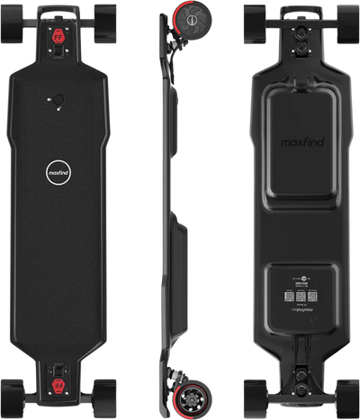 Maxfind FF Pro Electric Skateboard Longboard Dual 1000W Hub Motors 48V 28 MPH 27 Mile Range AF06 New