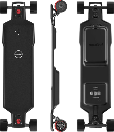 Maxfind FF Pro Electric Skateboard Longboard Dual 1000W Hub Motors 48V 28 MPH 27 Mile Range AF06 New