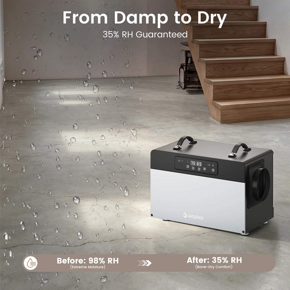 Waykar Commercial Dehumidifier 125 Pints 6500 Sq. Ft with Built-in Pump New