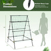 A-frame garden cucumber trellis with netting, black metal structure, 59" height, ideal for climbing plants outdoors.