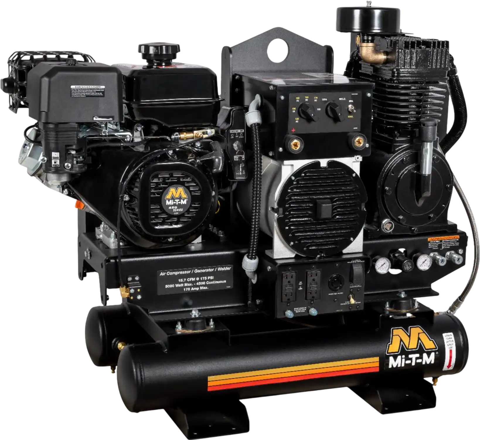 Mi-T-M Air Compressor Generator Welder Combo 14 HP 8 Gal. 175 PSI 5000W 170A New
