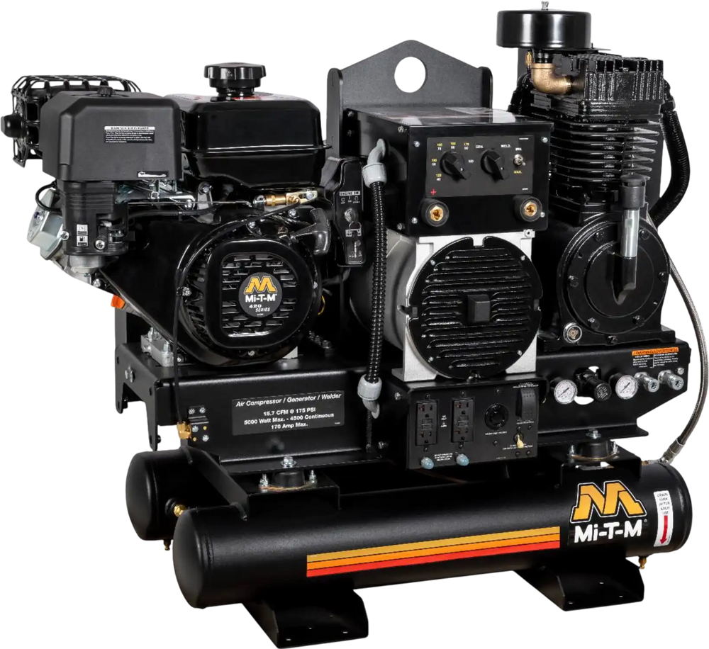 Mi-T-M AGW-SM14-08M14 HP Mi-T-M Engine Driven Air Compressor, Generator and Welder Combination 8 Gallon Tank Mount