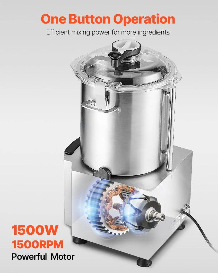 Vevor Commercial Food Processor 19 Qt Stainless Steel 1500 RPM  Vegetable Chopper New