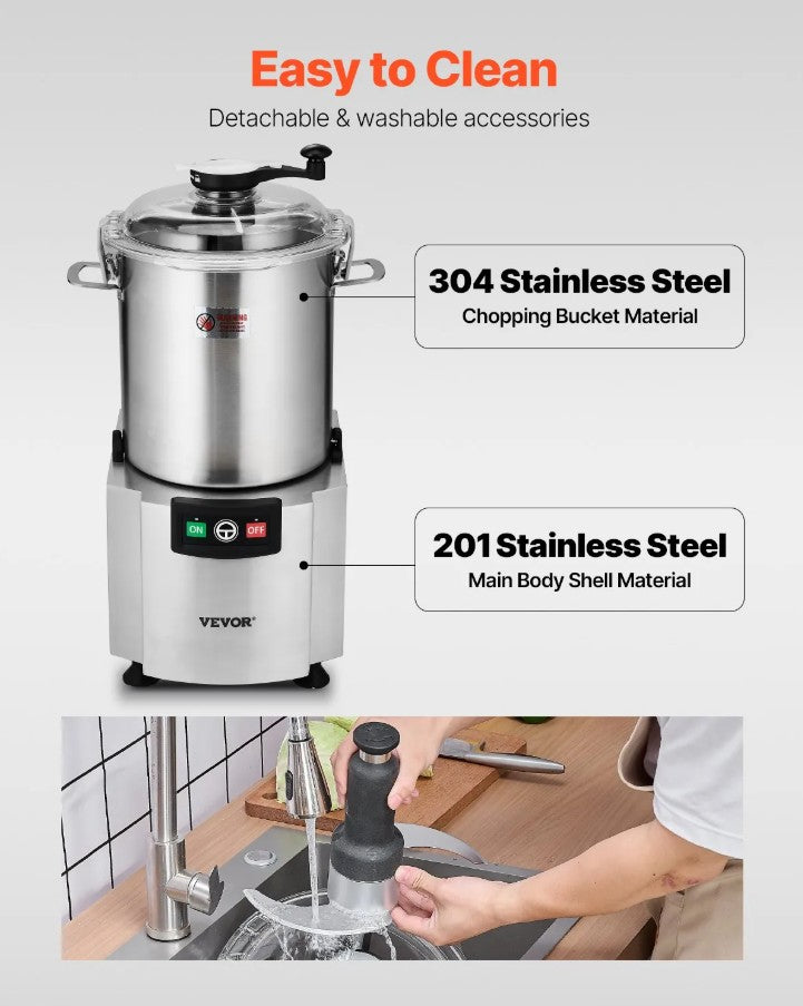 Vevor Commercial Food Processor 19 Qt Stainless Steel 1500 RPM  Vegetable Chopper New