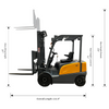 Apollolift A-4004 Electric Forklift Battery Powered 4 Wheel 197" Lifting 5500 lbs. Capacity New